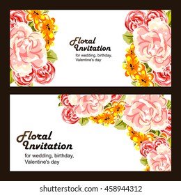 Invitation with floral background