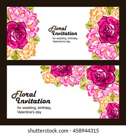 Invitation with floral background