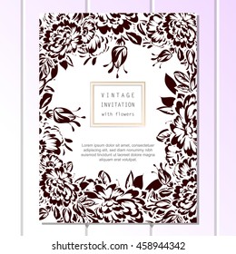 Invitation with floral background