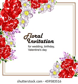 Invitation with floral background