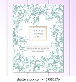 Invitation with floral background