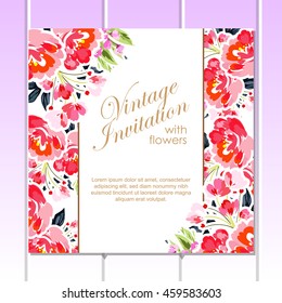 Invitation with floral background
