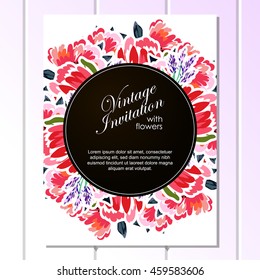 Invitation with floral background