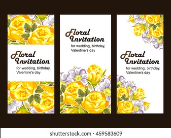 Invitation with floral background