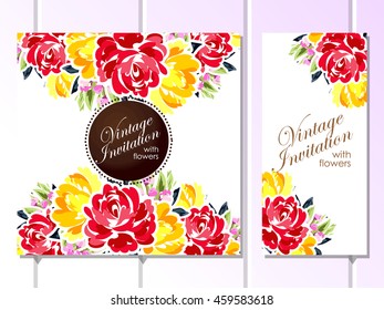 Invitation with floral background