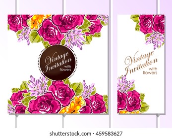 Invitation with floral background