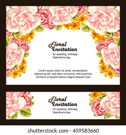 Invitation with floral background
