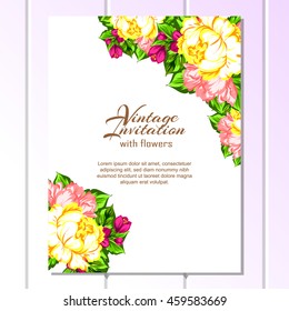 Invitation with floral background