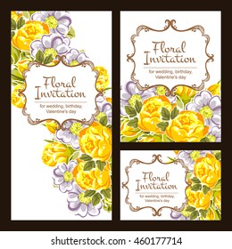 Invitation with floral background