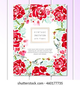 Invitation with floral background