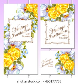 Invitation with floral background