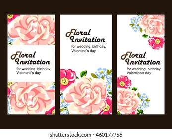 Invitation with floral background Invitation with floral background