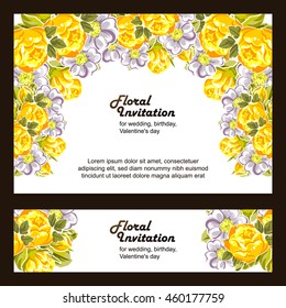 Invitation with floral background