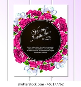 Invitation with floral background