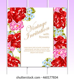 Invitation with floral background