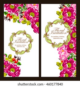Invitation with floral background