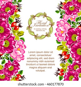 Invitation with floral background