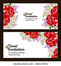 Invitation with floral background