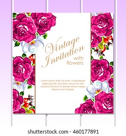 Invitation with floral background