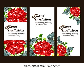 Invitation with floral background