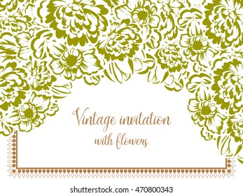 Invitation with floral background