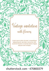Invitation with floral background