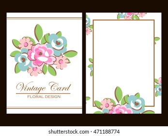 Invitation with floral background