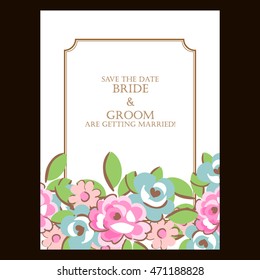 Invitation with floral background