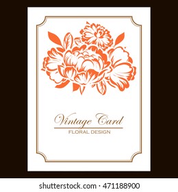 Invitation with floral background