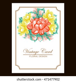 Invitation with floral background