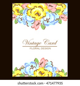 Invitation with floral background