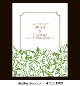 Invitation with floral background