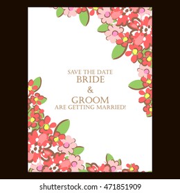 Invitation with floral background