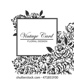 Invitation with floral background