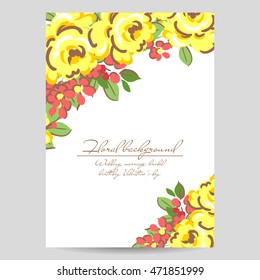 Invitation with floral background