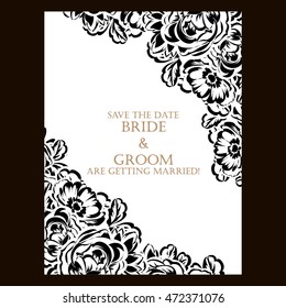 Invitation with floral background