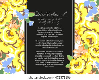 Invitation with floral background