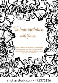 Invitation with floral background