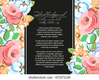 Invitation with floral background