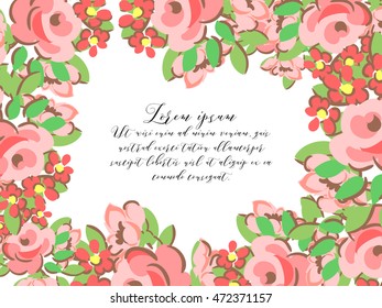 Invitation with floral background