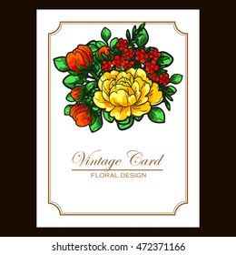 Invitation with floral background