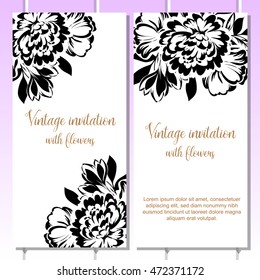 Invitation with floral background