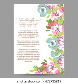Invitation with floral background