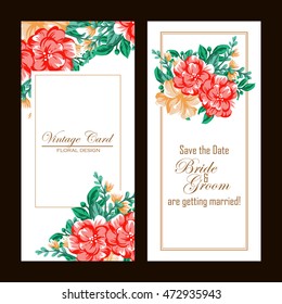 Invitation with floral background