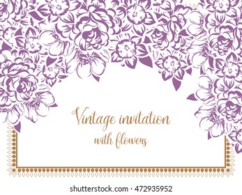 Invitation with floral background