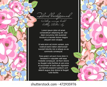 Invitation with floral background