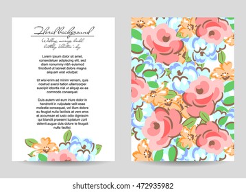 Invitation with floral background