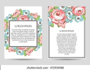 Invitation with floral background