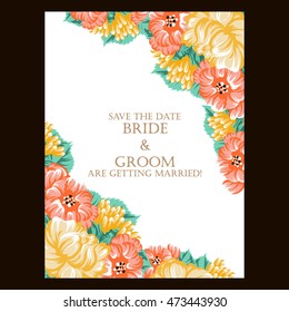 Invitation with floral background