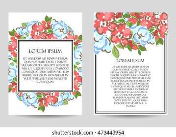 Invitation with floral background